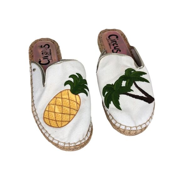 Circus Sam Edelman Pinapple Palm Tree Espardille Flat Slip On Sandal - Picture 1 of 9